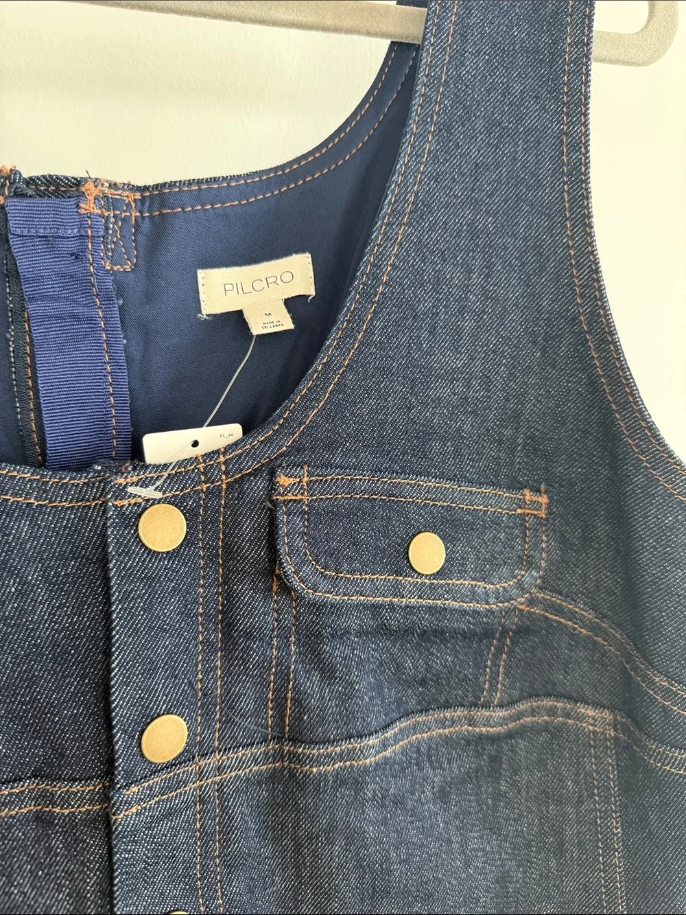 Pilcro Dark Blue Denim Mini Dress - Picture 2 of 4